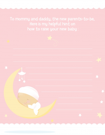 Over The Moon Girl - Baby Shower Notes of Advice