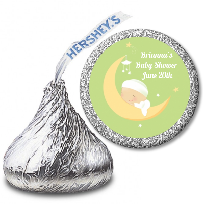 Over The Moon - Hershey Kiss Baby Shower Sticker Labels