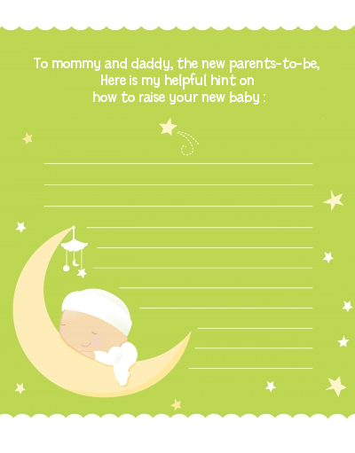 Over The Moon - Baby Shower Notes of Advice