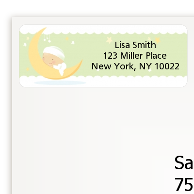 Over The Moon - Baby Shower Return Address Labels