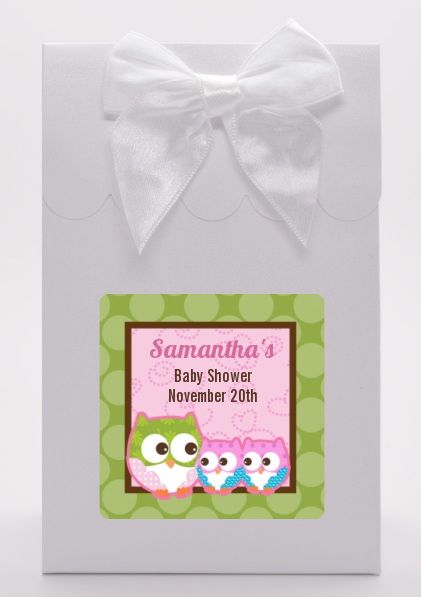 Owl - Look Whooo's Having Twin Girls - Baby Shower Goodie Bags