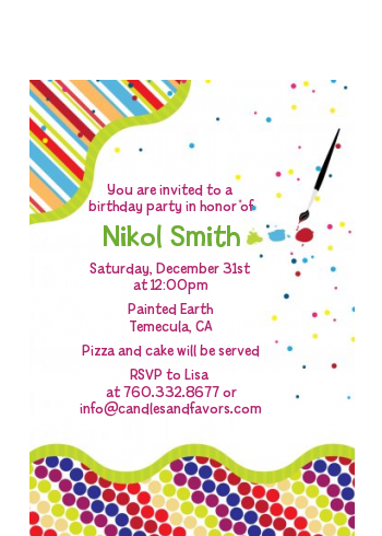 Paint Party - Birthday Party Petite Invitations