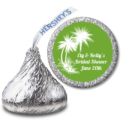 Palm Trees - Hershey Kiss Bridal Shower Sticker Labels