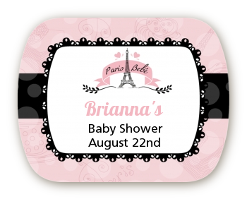 Paris BeBe - Personalized Baby Shower Rounded Corner Stickers