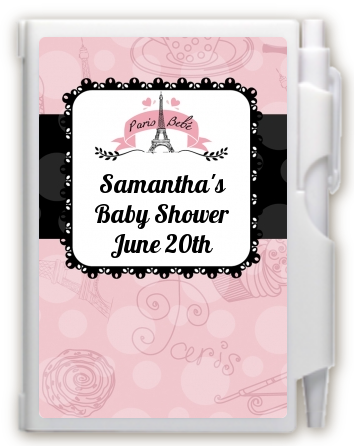 Paris BeBe - Baby Shower Personalized Notebook Favor