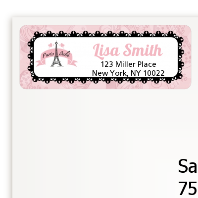 Paris BeBe - Baby Shower Return Address Labels