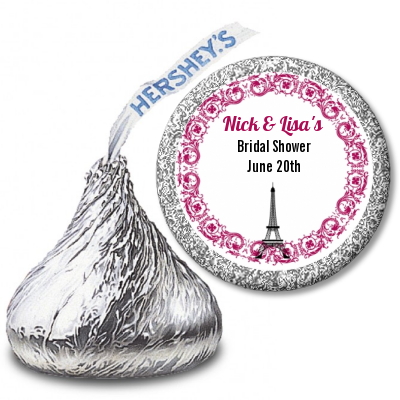 Paris - Hershey Kiss Bridal Shower Sticker Labels