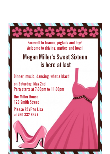 Party Dress | Sweet 16 - Birthday Party Petite Invitations