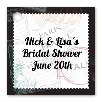 Passport - Personalized Bridal Shower Card Stock Favor Tags