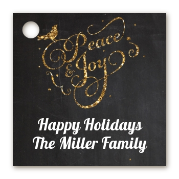 Peace and Joy - Personalized Christmas Card Stock Favor Tags