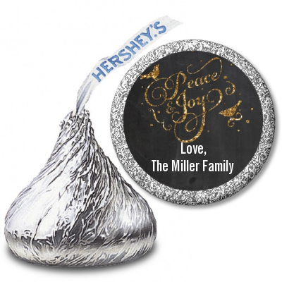 Peace and Joy - Hershey Kiss Christmas Sticker Labels