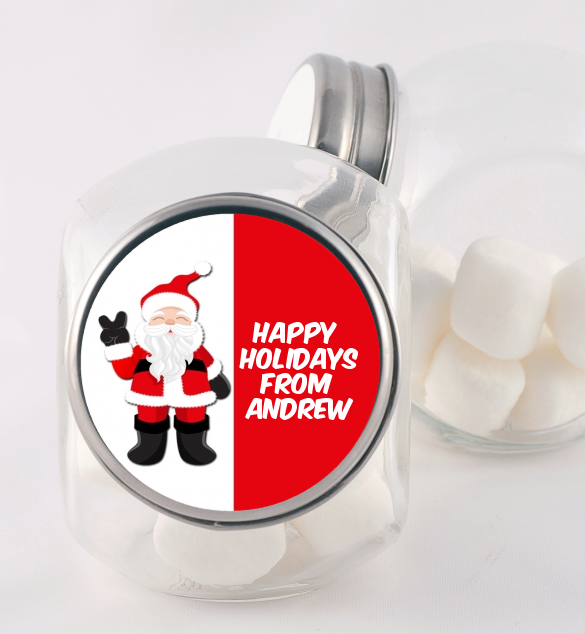  Peace Out Santa - Personalized Christmas Candy Jar Option 1