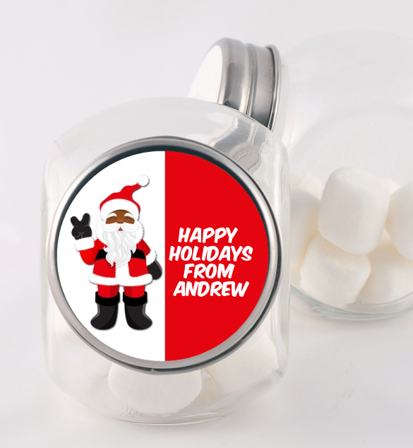  Peace Out Santa - Personalized Christmas Candy Jar Option 1