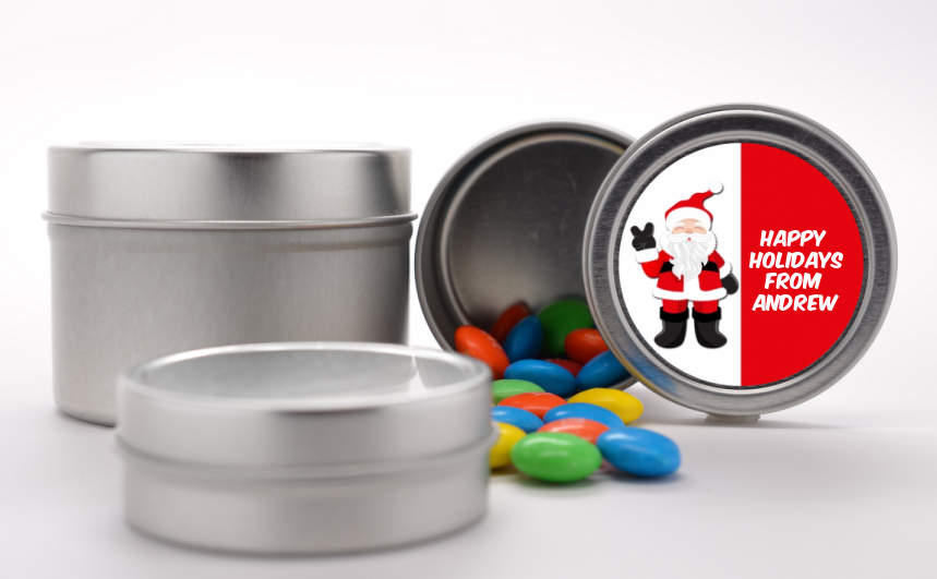  Peace Out Santa - Custom Christmas Favor Tins Option 1