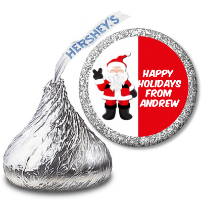  Peace Out Santa - Hershey Kiss Christmas Sticker Labels Option 1