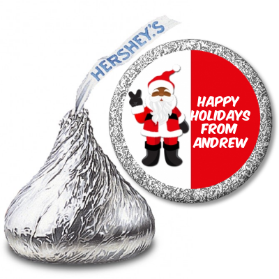  Peace Out Santa - Hershey Kiss Christmas Sticker Labels Option 1