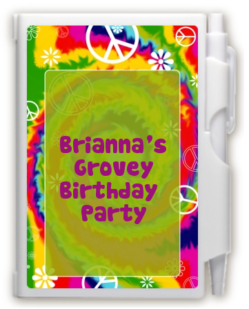Peace Tie Dye - Birthday Party Personalized Notebook Favor