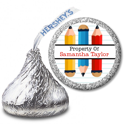 Pencils - Hershey Kiss School Sticker Labels