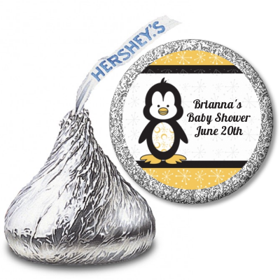 Penguin - Hershey Kiss Baby Shower Sticker Labels