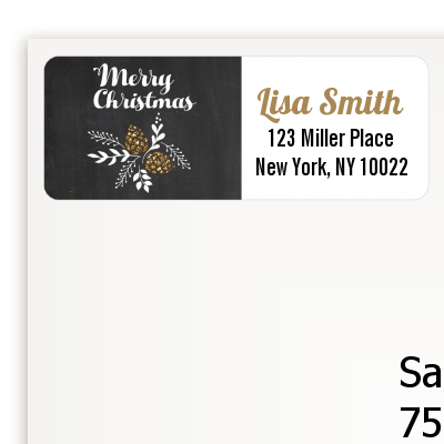 Pine Cones - Christmas Return Address Labels