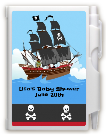 Pirate Ship - Baby Shower Personalized Notebook Favor