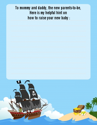 Pirate Ship - Baby Shower Notes of Advice