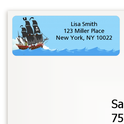 Pirate Ship - Birthday Party Return Address Labels