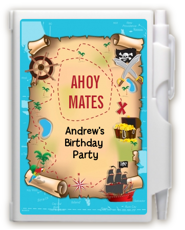 Pirate Treasure Map - Birthday Party Personalized Notebook Favor