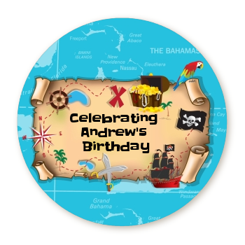  Pirate Treasure Map - Personalized Birthday Party Table Confetti 