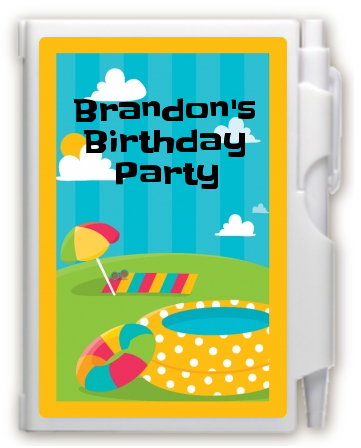 Pool Party - Birthday Party Personalized Notebook Favor