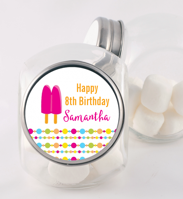  Popsicle Stick - Personalized Birthday Party Candy Jar Option 1