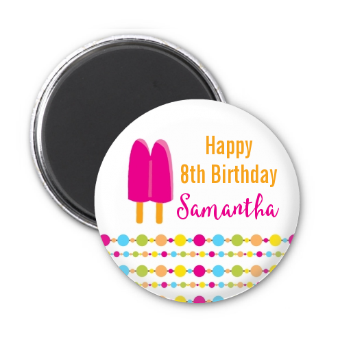 Popsicle Stick - Personalized Birthday Party Magnet Favors Option 1