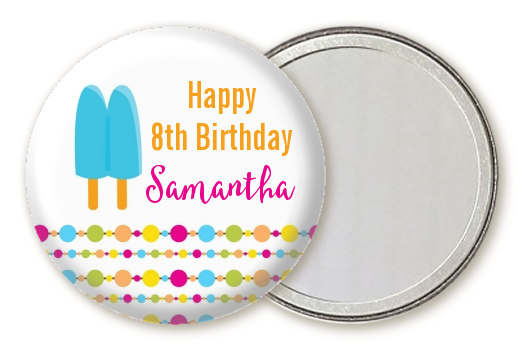  Popsicle Stick - Personalized Birthday Party Pocket Mirror Favors Option 1