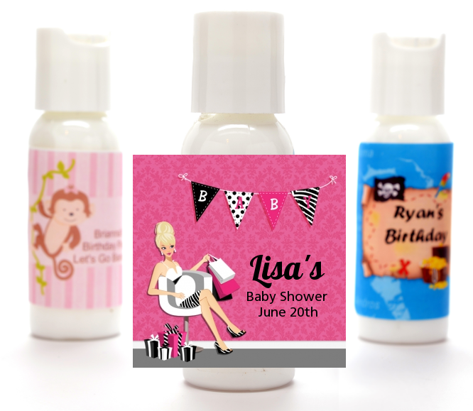  Posh Mom To Be - Personalized Baby Shower Lotion Favors Black Hair