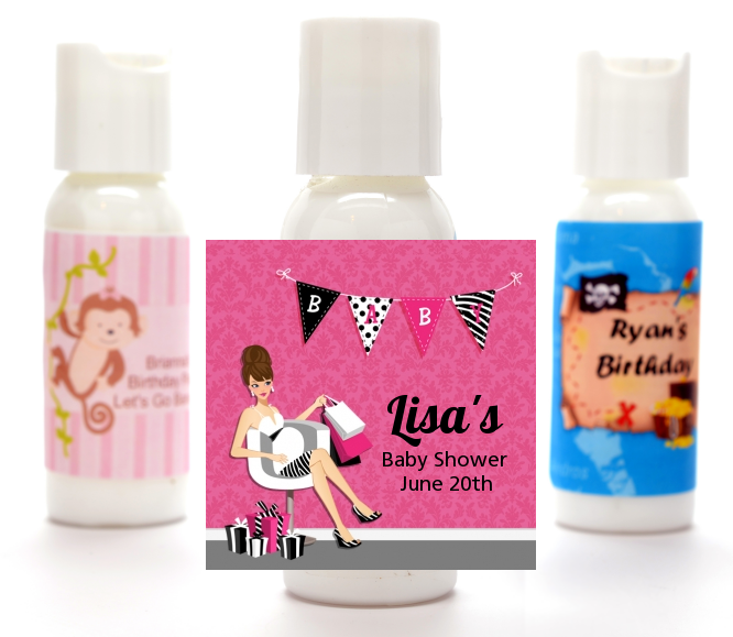  Posh Mom To Be - Personalized Baby Shower Lotion Favors Black Hair