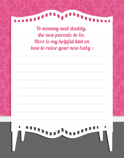 Posh Mom To Be - Baby Shower Notes of Advice