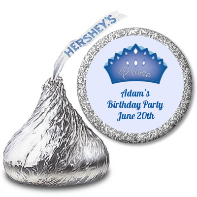 Prince Crown - Hershey Kiss Baby Shower Sticker Labels