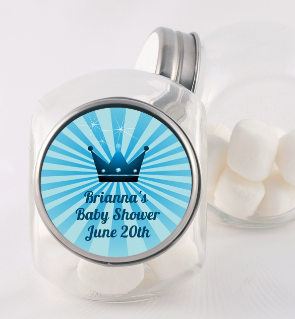  Prince Royal Crown - Personalized Baby Shower Candy Jar Option 1