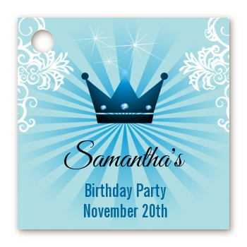 Prince Royal Crown - Personalized Birthday Party Card Stock Favor Tags