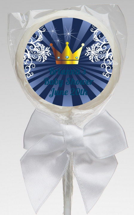  Prince Royal Crown - Personalized Baby Shower Lollipop Favors Option 1