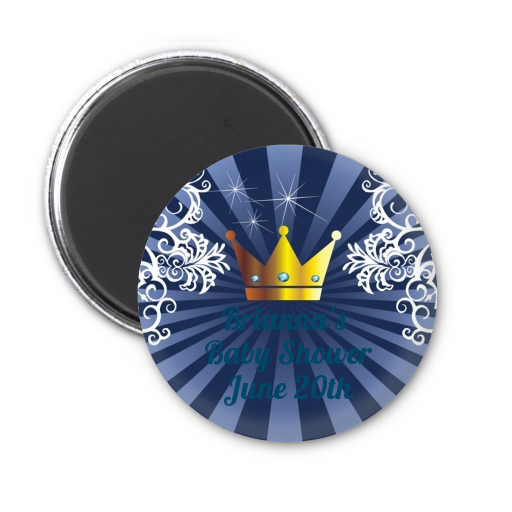  Prince Royal Crown - Personalized Baby Shower Magnet Favors Option 1