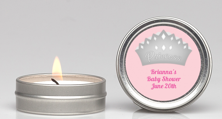  Princess Crown - Baby Shower Candle Favors Pink