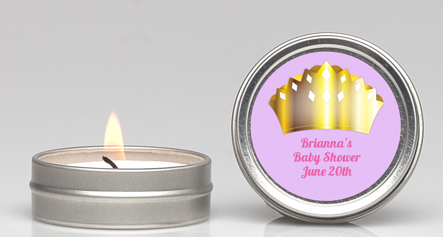  Princess Crown - Baby Shower Candle Favors Pink