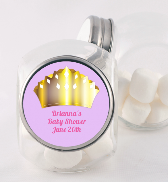  Princess Crown - Personalized Baby Shower Candy Jar Pink