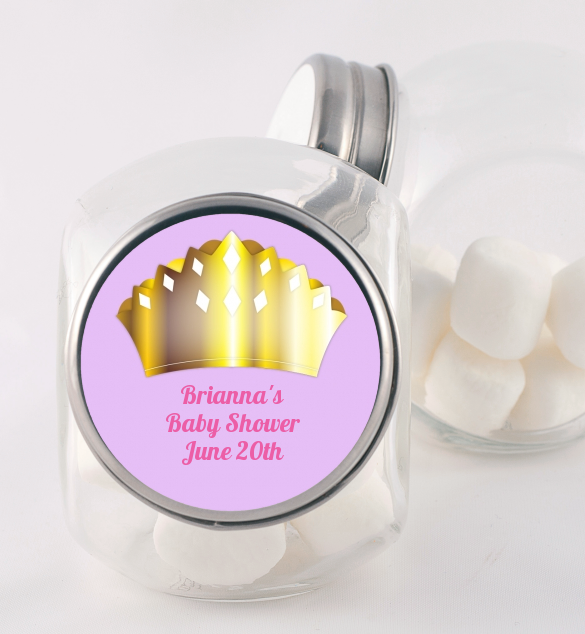  Princess Crown - Personalized Birthday Party Candy Jar Pink