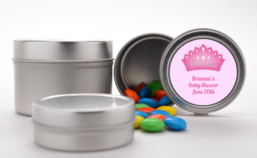  Princess Crown - Custom Birthday Party Favor Tins Pink