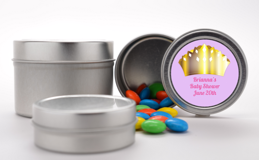  Princess Crown - Custom Birthday Party Favor Tins Pink