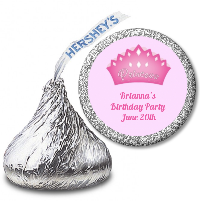 Princess Crown - Hershey Kiss Baby Shower Sticker Labels