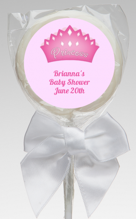  Princess Crown - Personalized Baby Shower Lollipop Favors Pink
