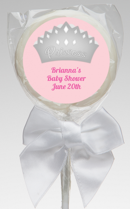  Princess Crown - Personalized Baby Shower Lollipop Favors Pink